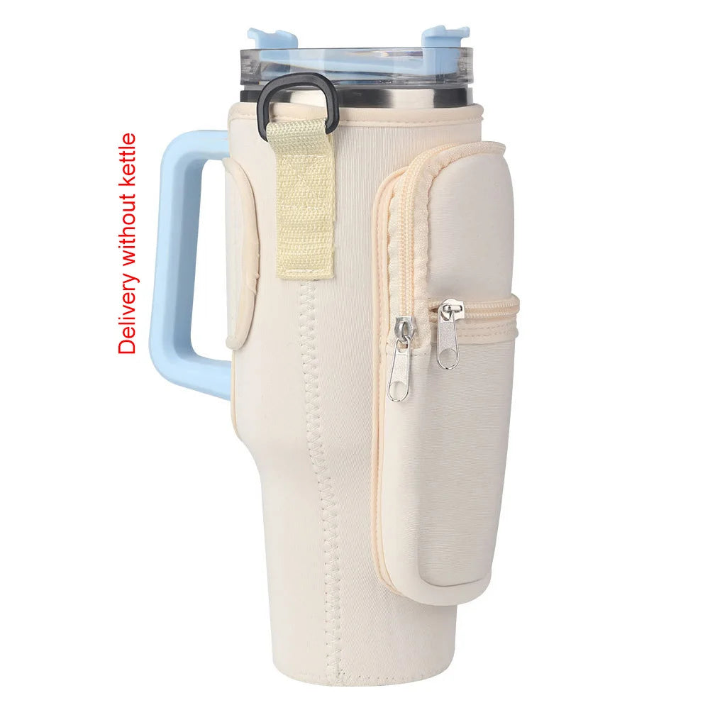Portable Water Bottle Carrier Bag with Phone Pocket for Stanley 40oz