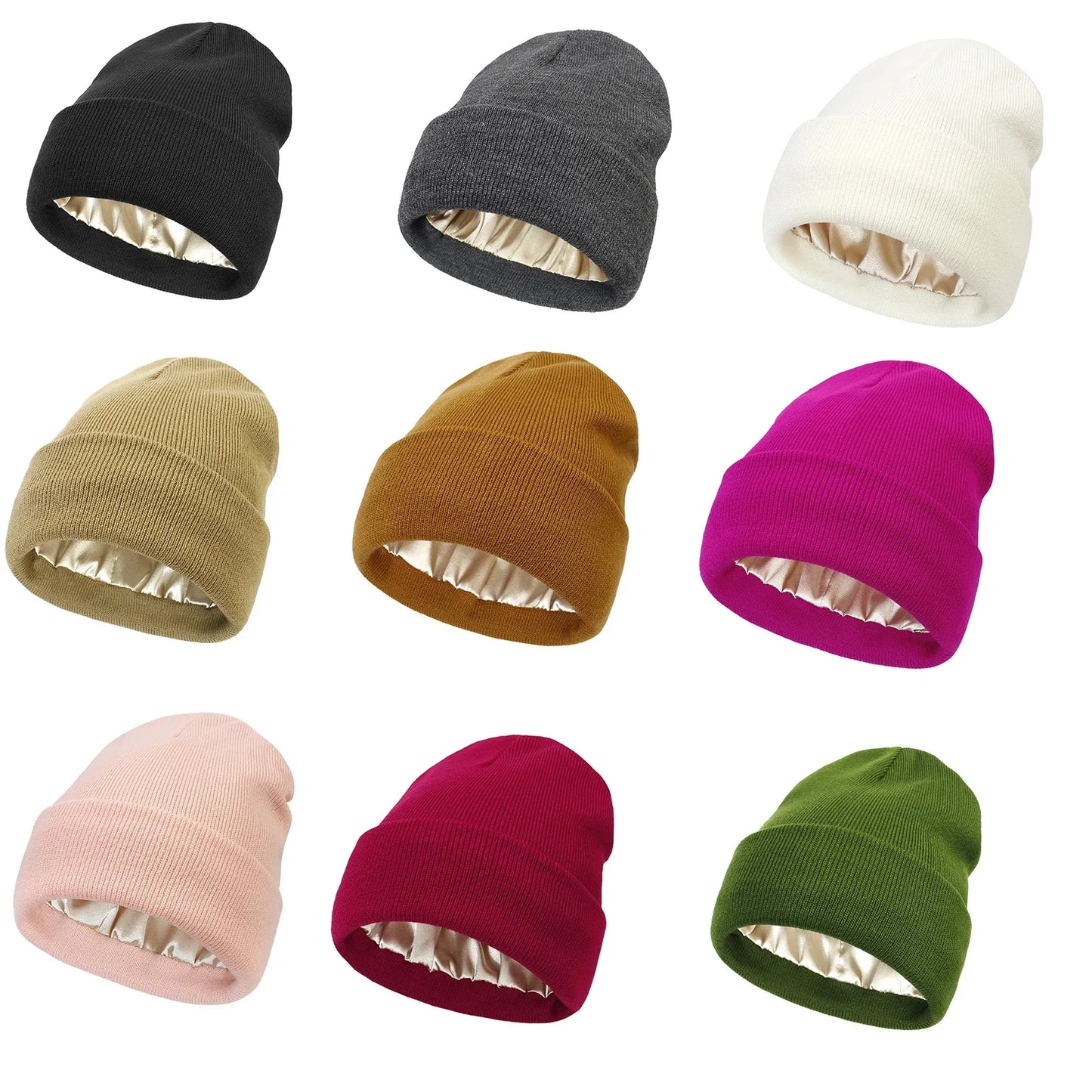 Unisex Satin Lined Beanie Hat For Women