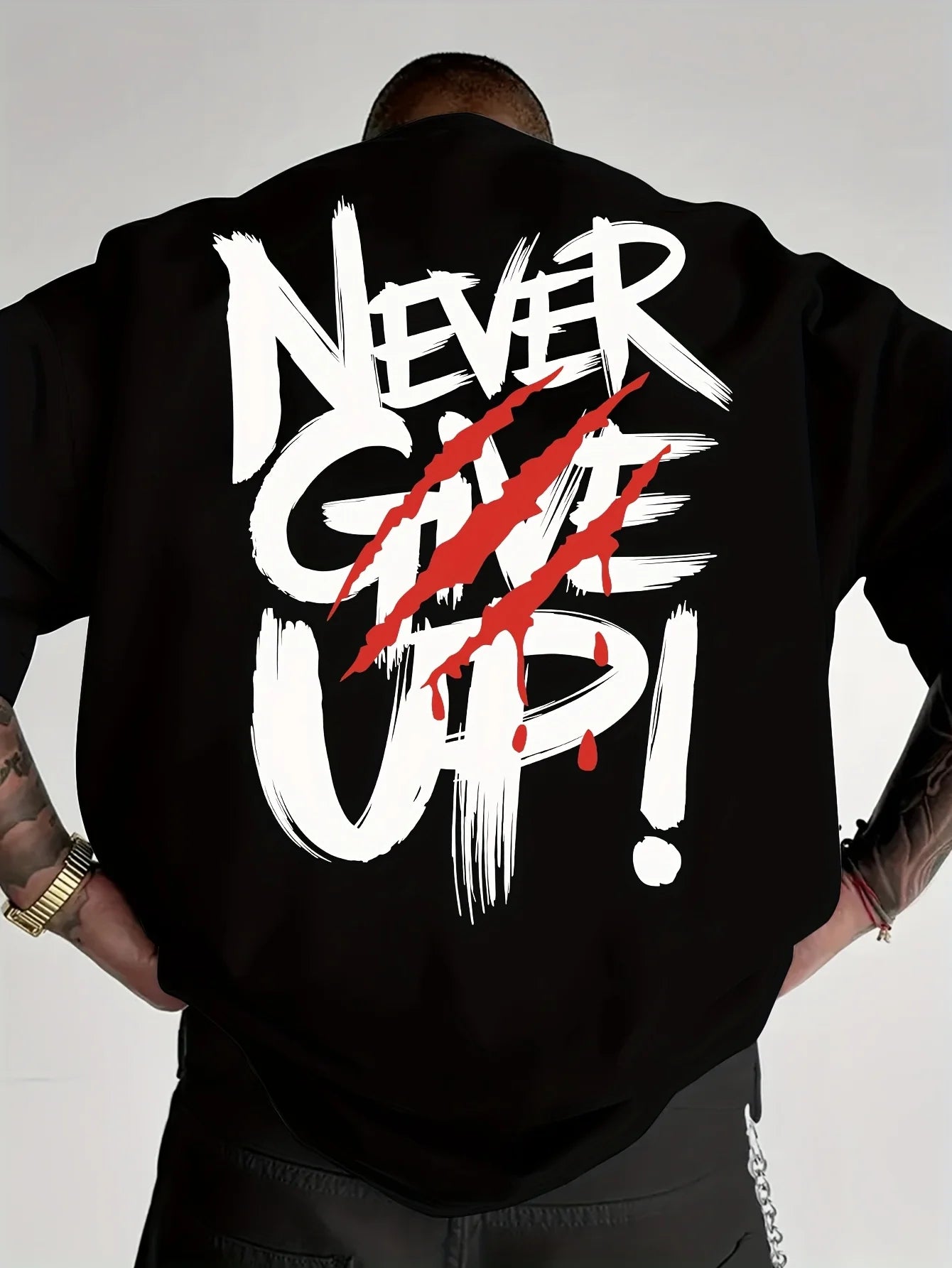"Never give up" T-shirt (Men's)