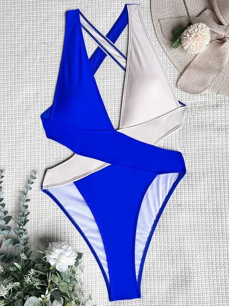 Deep V Neck One Piece Jump Suit