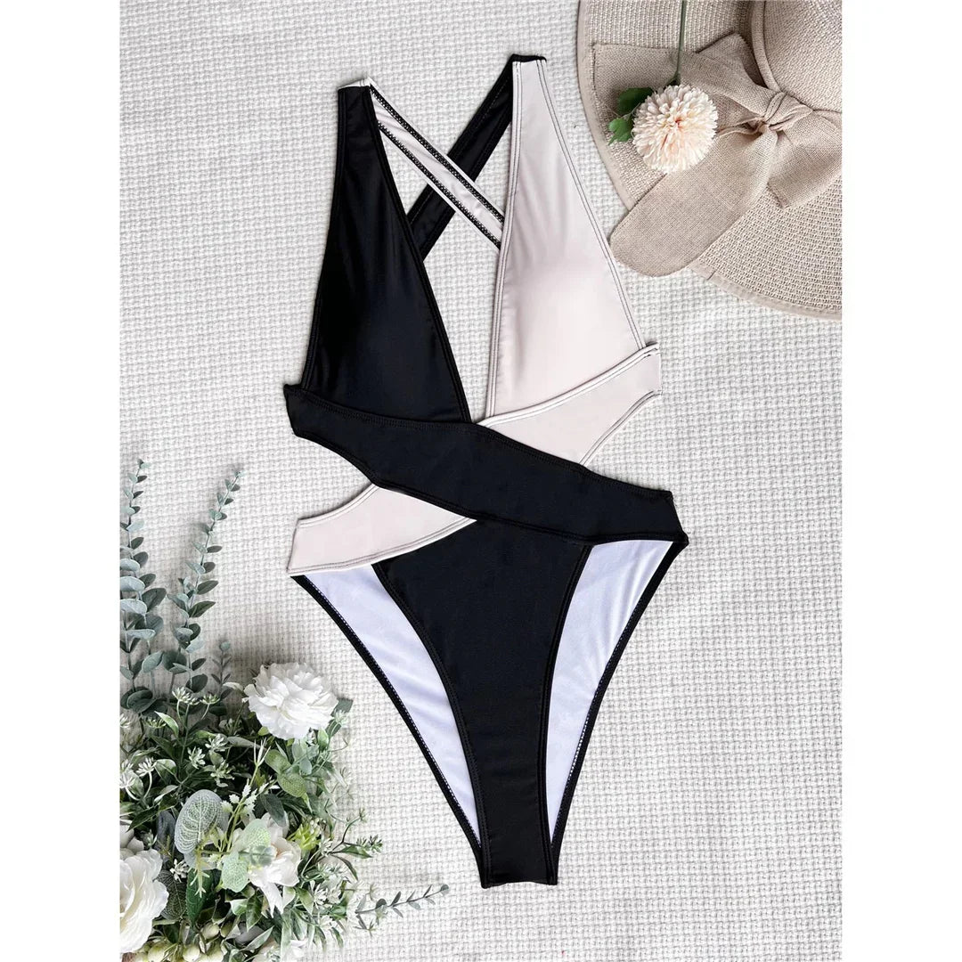 Deep V Neck One Piece Jump Suit