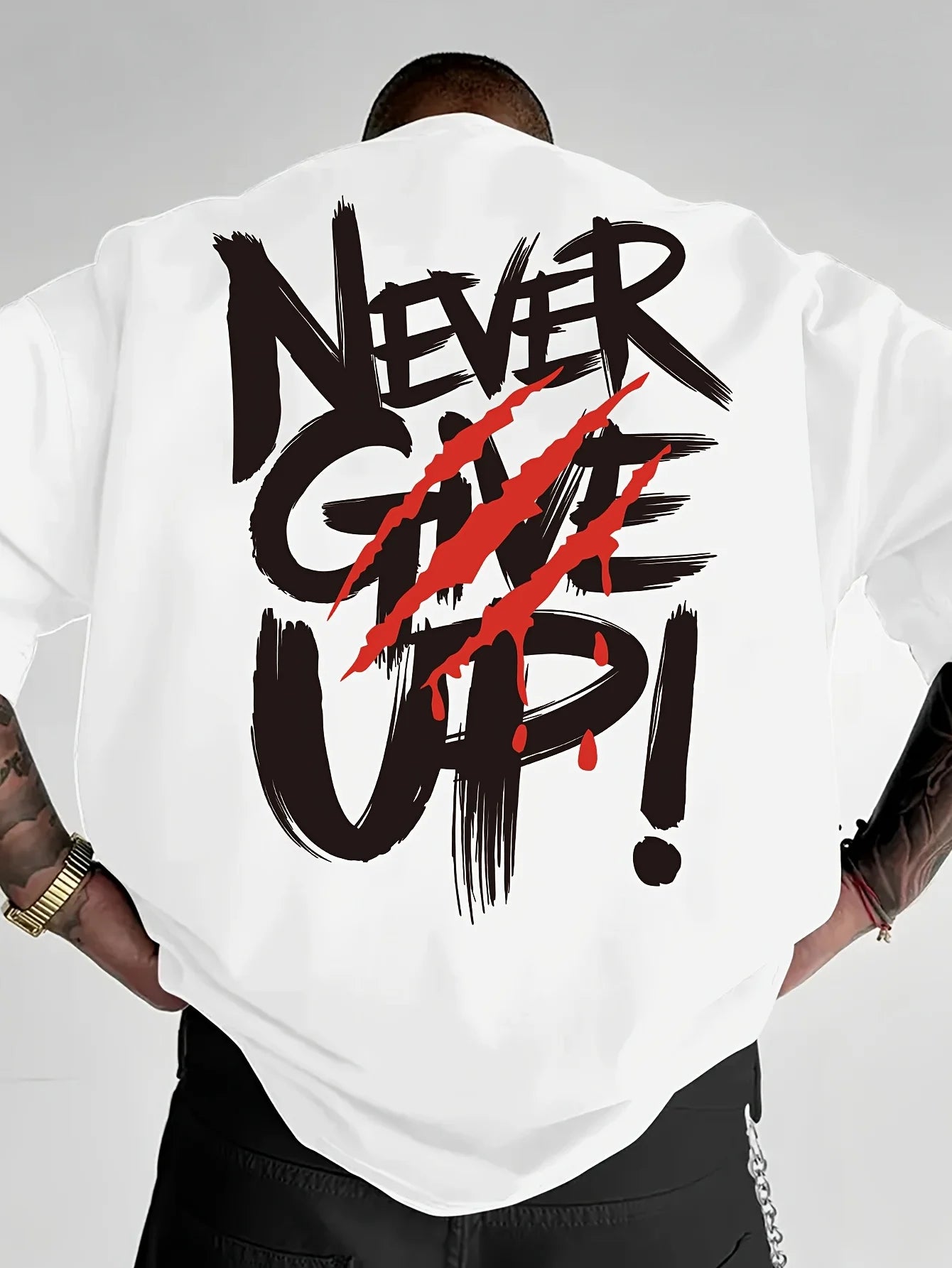 "Never give up" T-shirt (Men's)