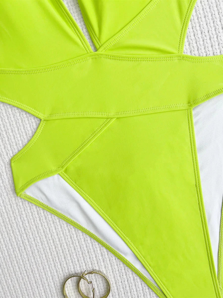 Deep V Neck One Piece Jump Suit