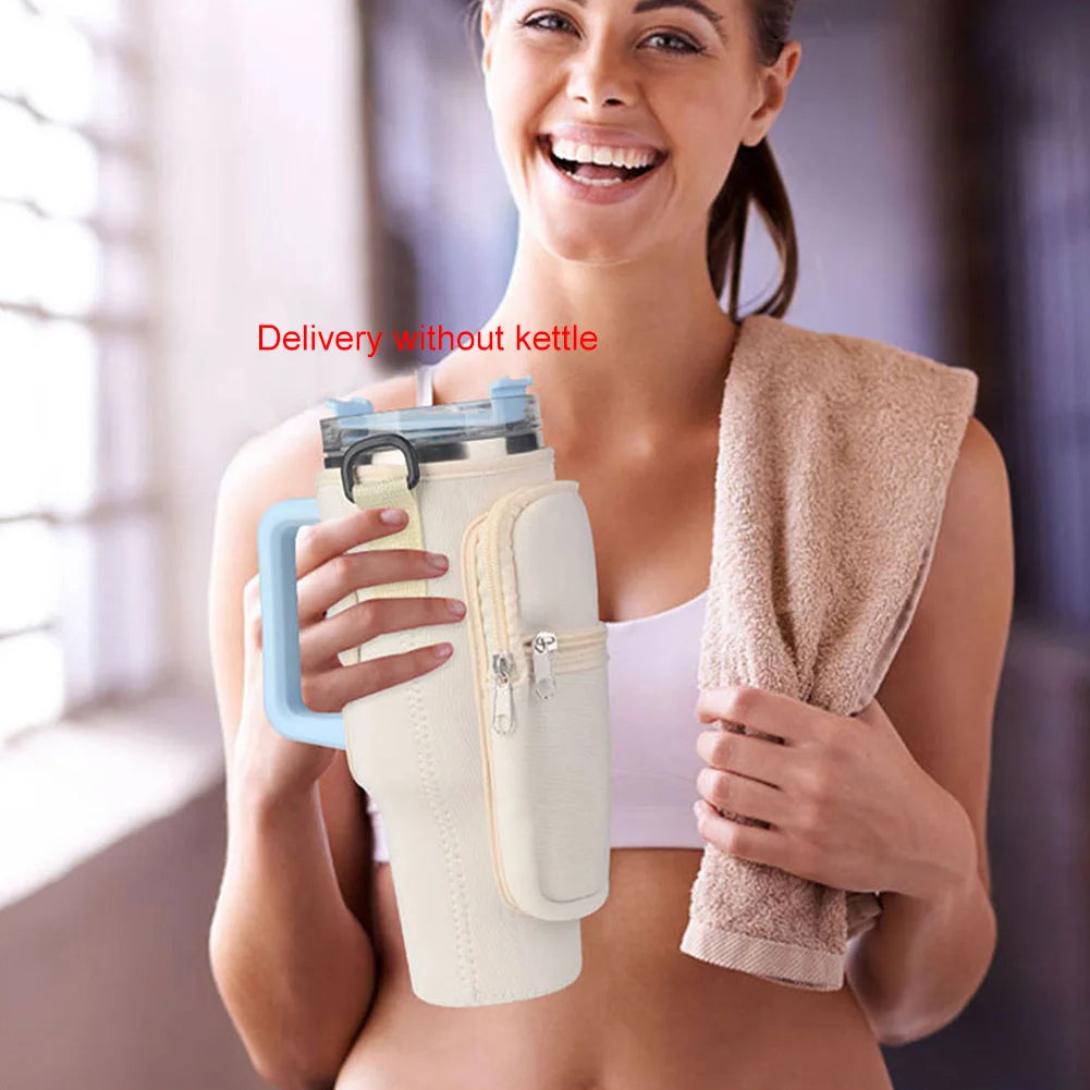 Portable Water Bottle Carrier Bag with Phone Pocket for Stanley 40oz