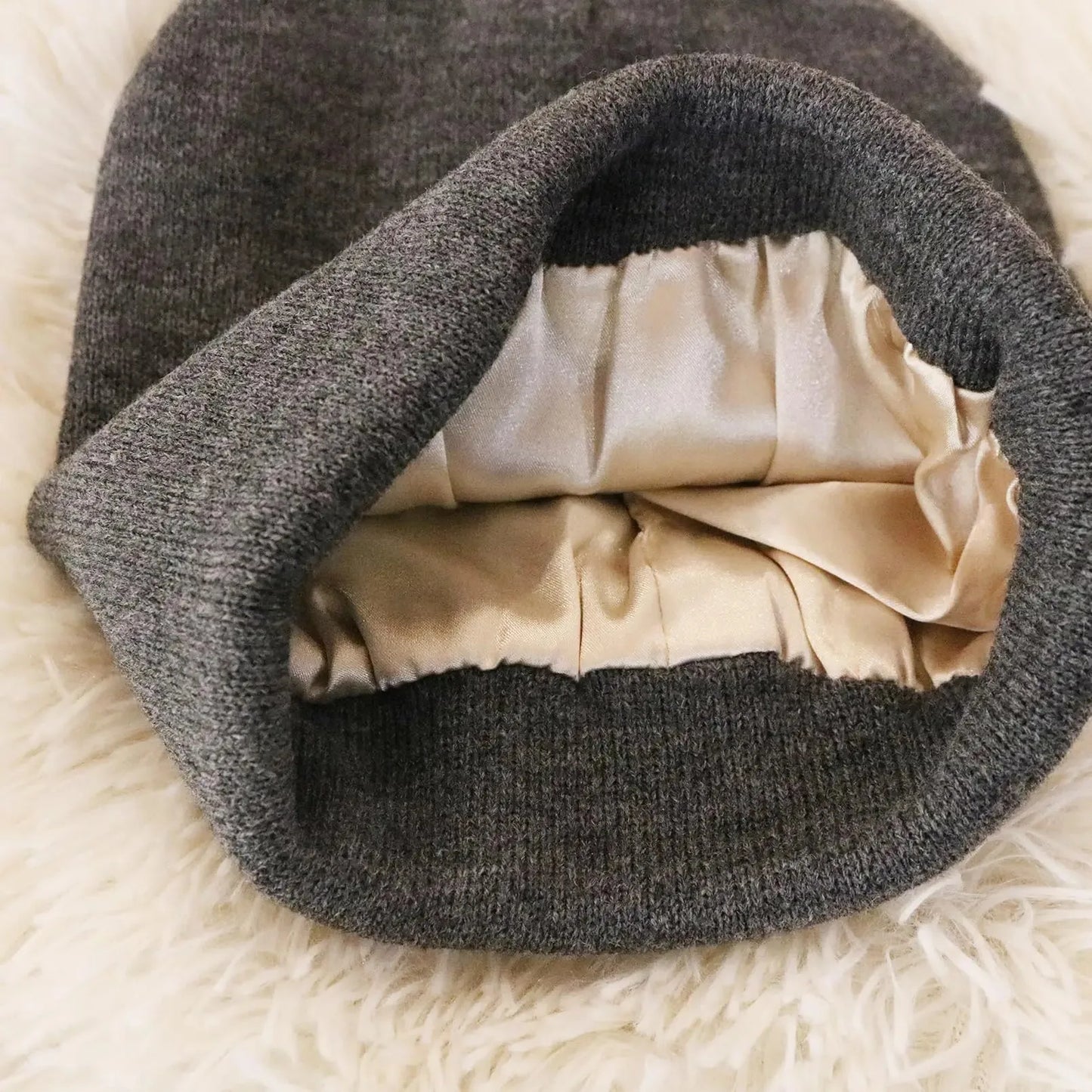 Unisex Satin Lined Beanie Hat For Women