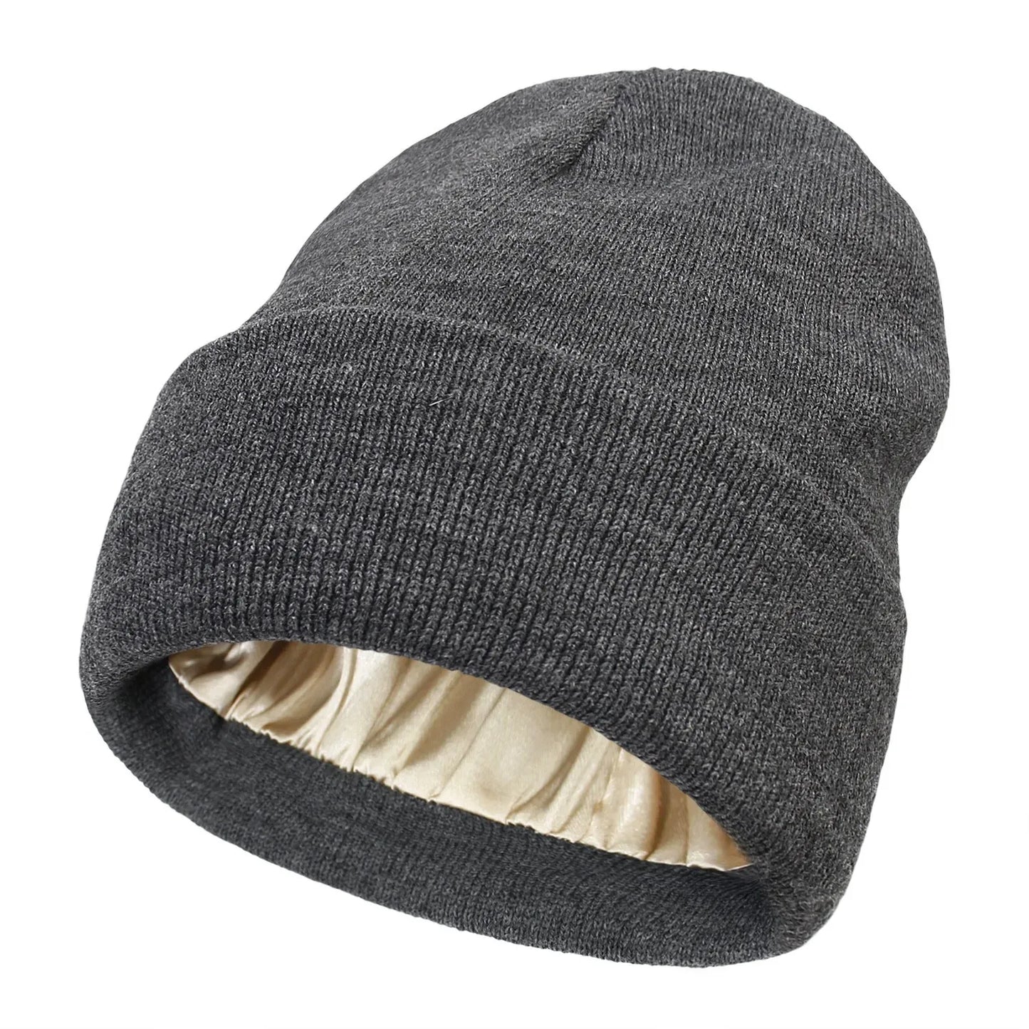 Unisex Satin Lined Beanie Hat For Women