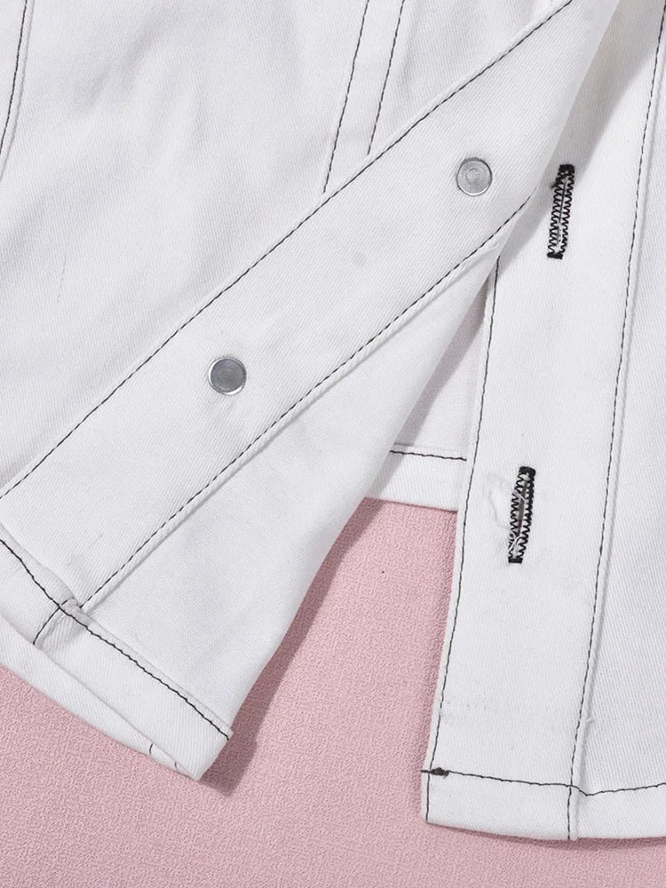 Stripe Button To & Mini Skirt  Set