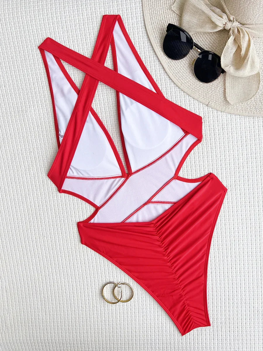 Deep V Neck One Piece Jump Suit
