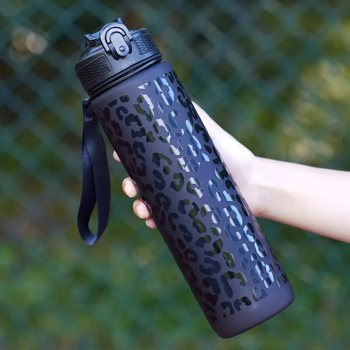 1 Liter Leopard Print Refillable Water Bottle