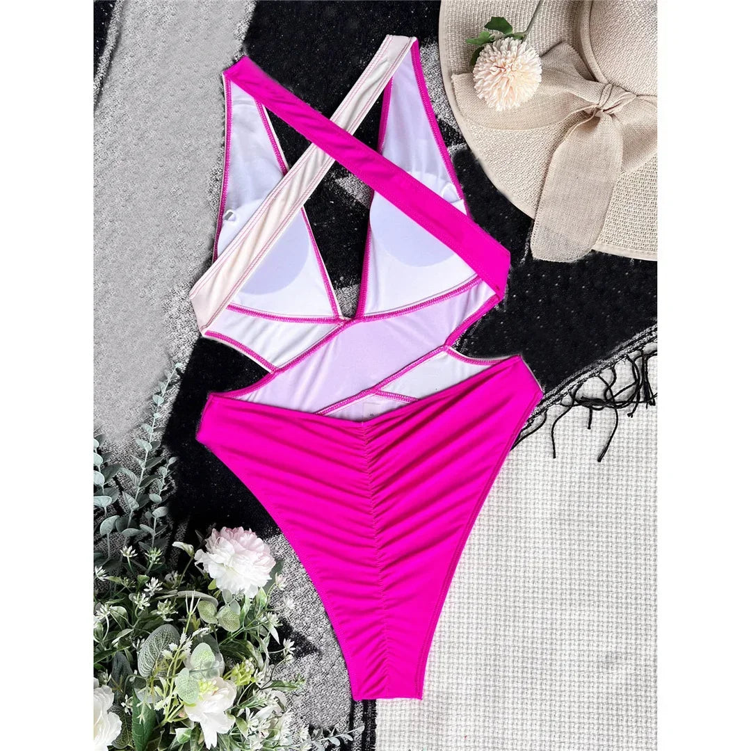 Deep V Neck One Piece Jump Suit