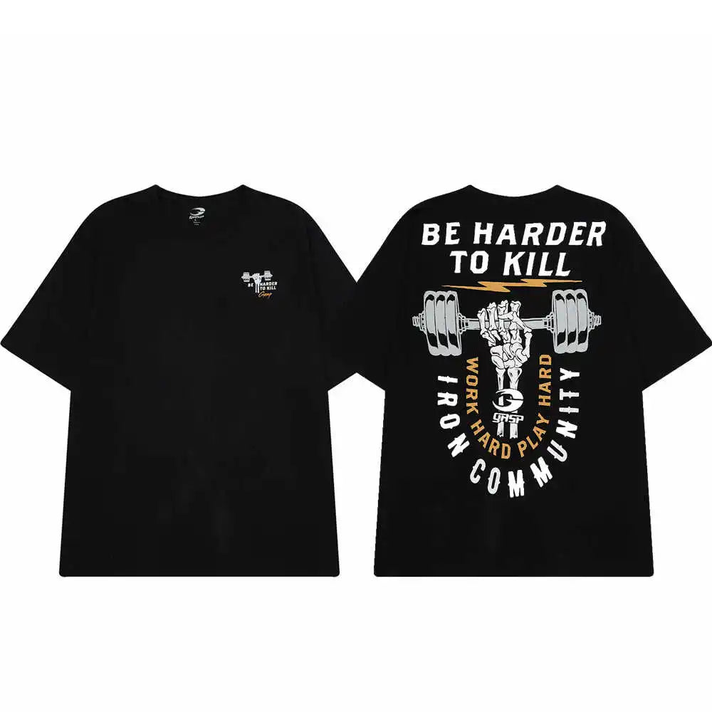GASPt T-shirt Summer City Fitness Fitness Muscle Training Sports Loose casual crewneck Men's T-shirt couples pure cotton