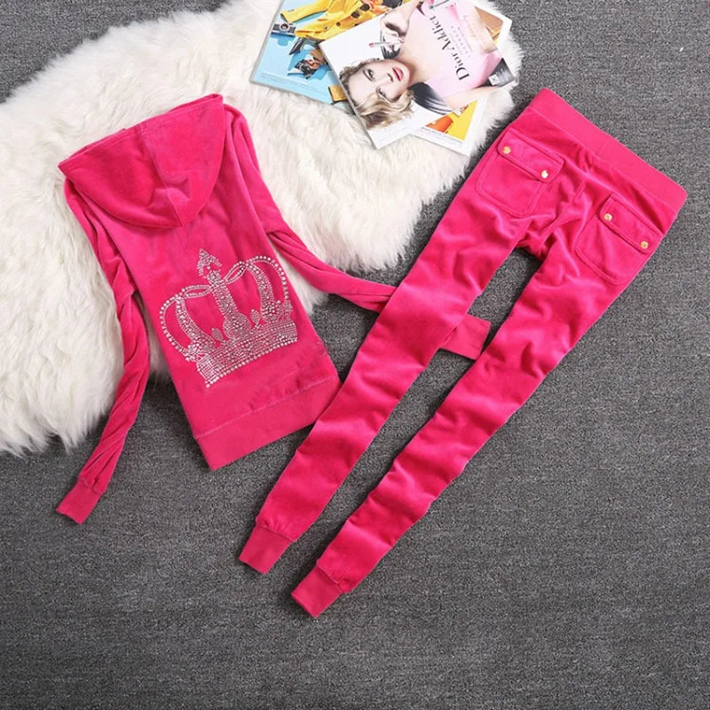 Diamond Velour Tracksuit For Women