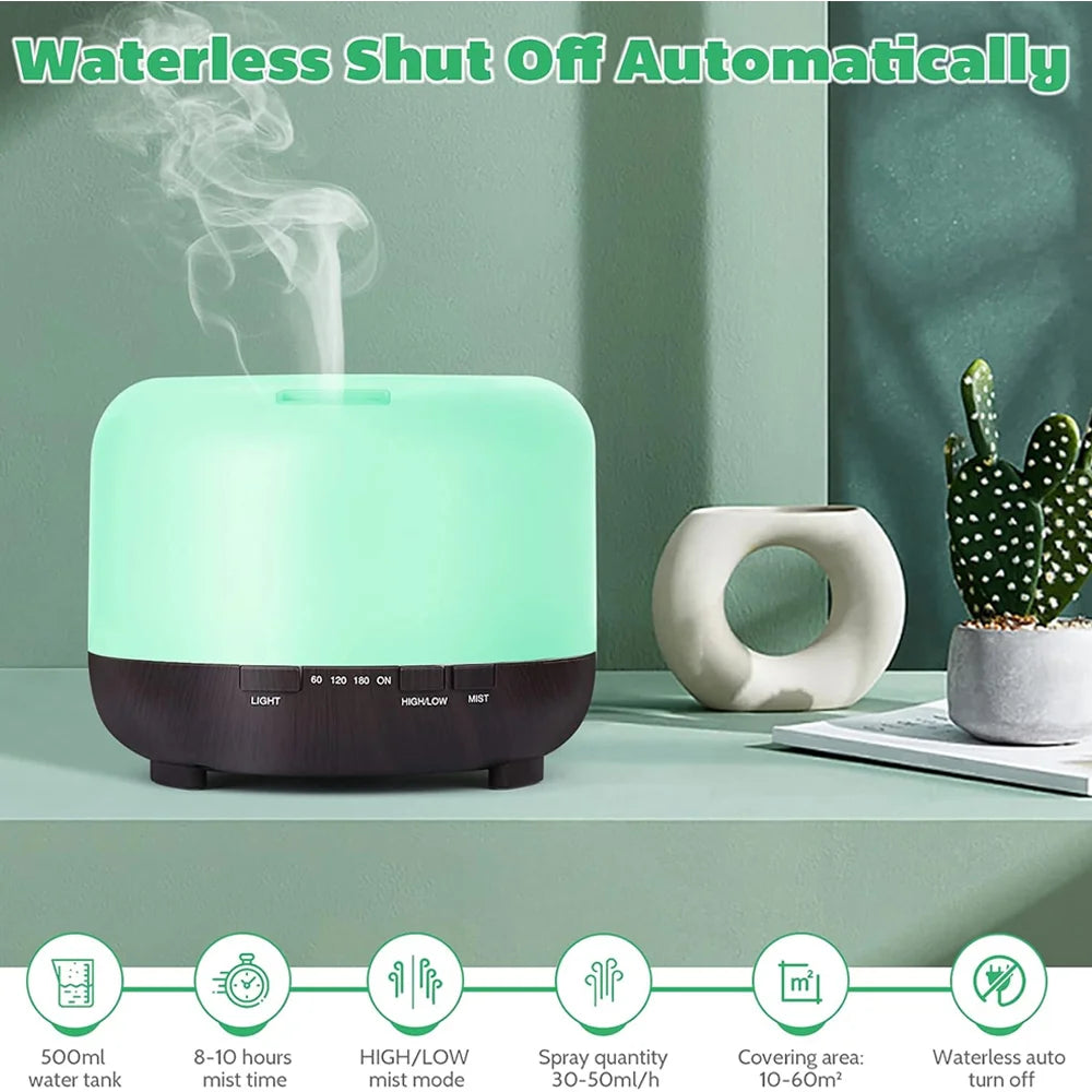 500ml Ultrasonic Essential Oil Diffuser with Remote Control