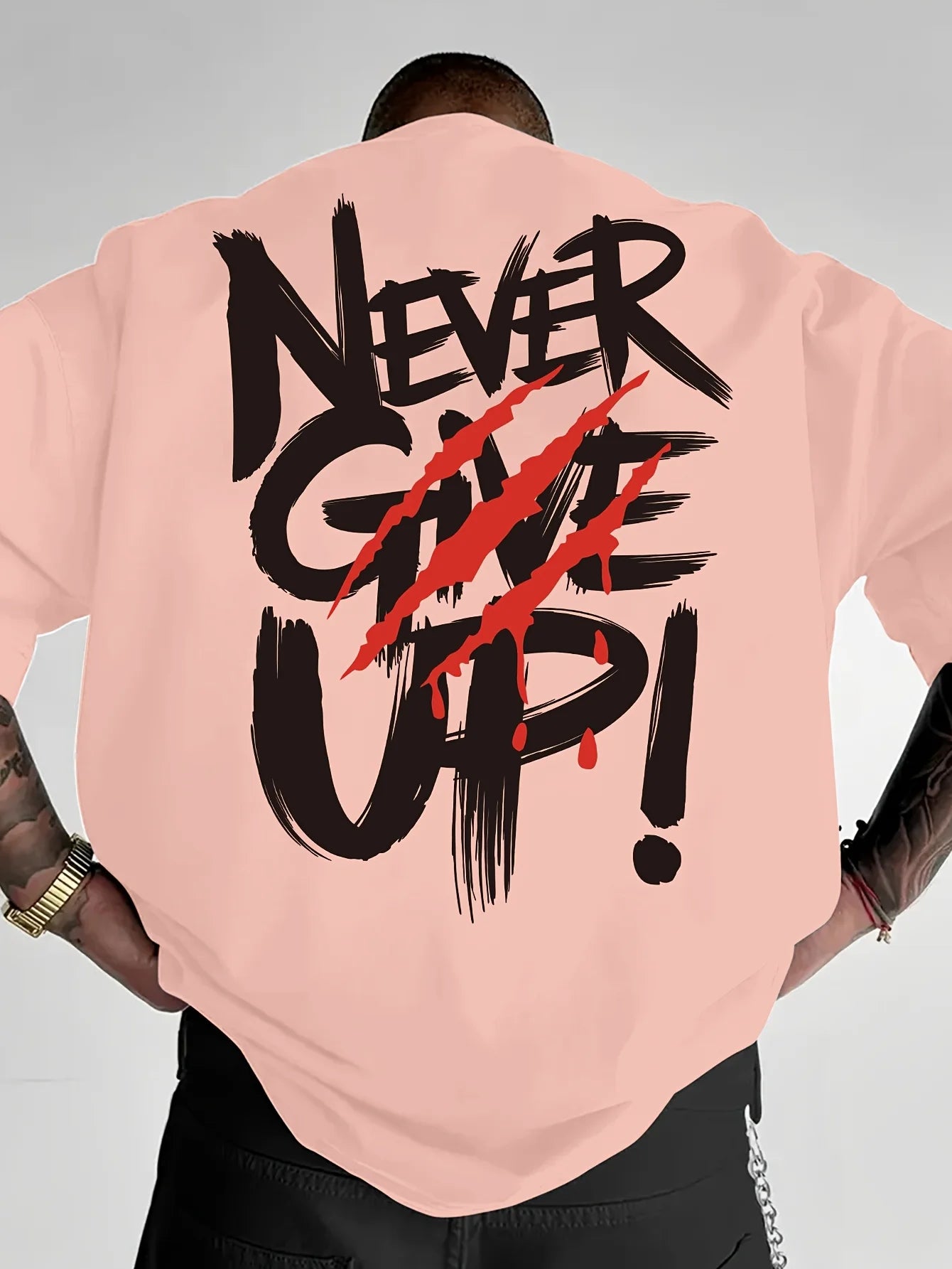 "Never give up" T-shirt (Men's)