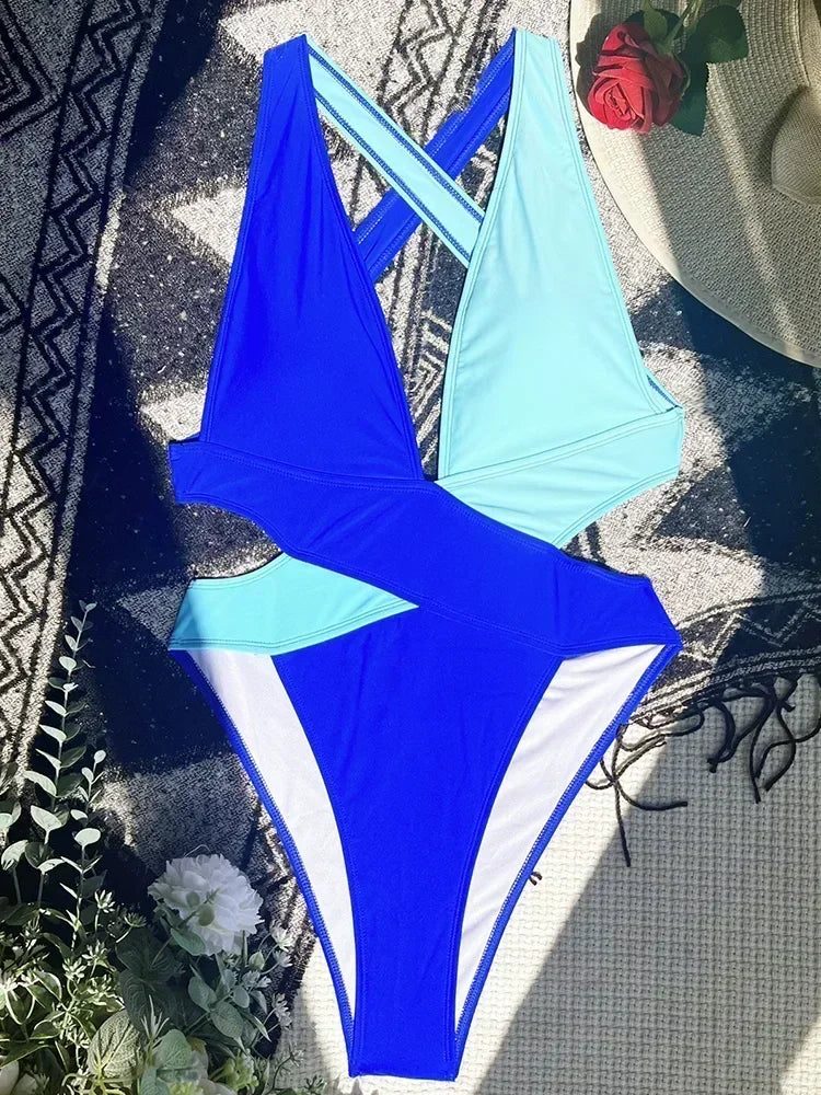 Deep V Neck One Piece Jump Suit