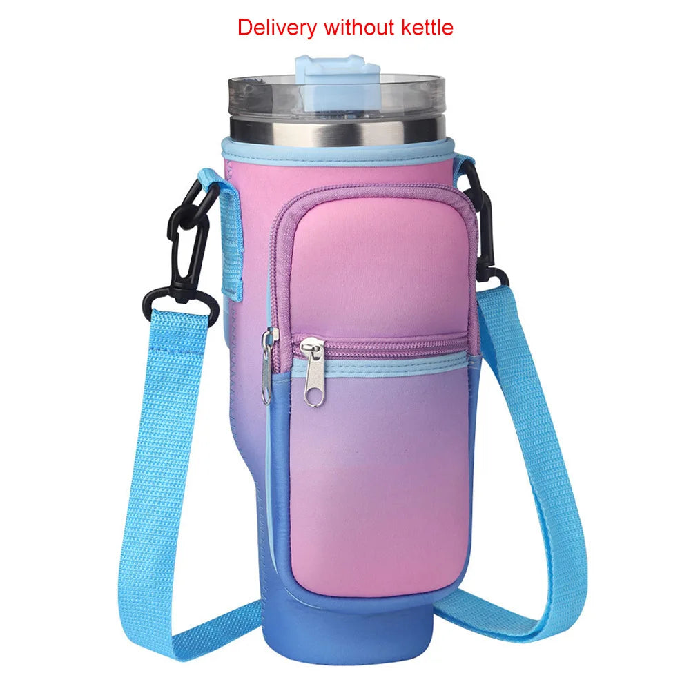 Portable Water Bottle Carrier Bag with Phone Pocket for Stanley 40oz
