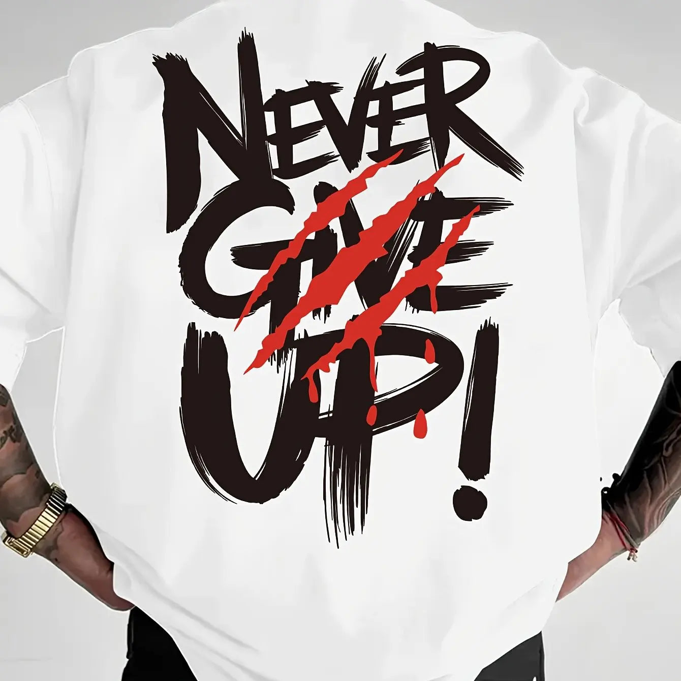 "Never give up" T-shirt (Men's)
