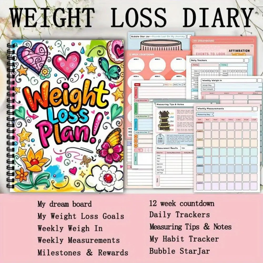 Fitness Tracker Weight Loss Plan Book 104 Pages 12 Weeks
