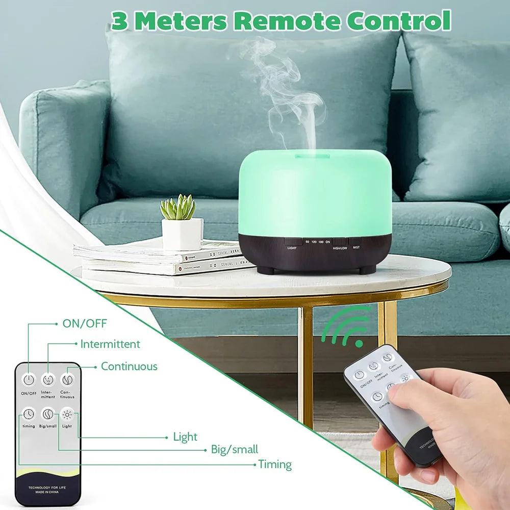 500ml Ultrasonic Essential Oil Diffuser with Remote Control