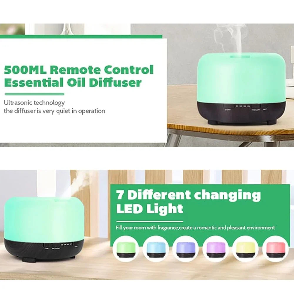500ml Ultrasonic Essential Oil Diffuser with Remote Control